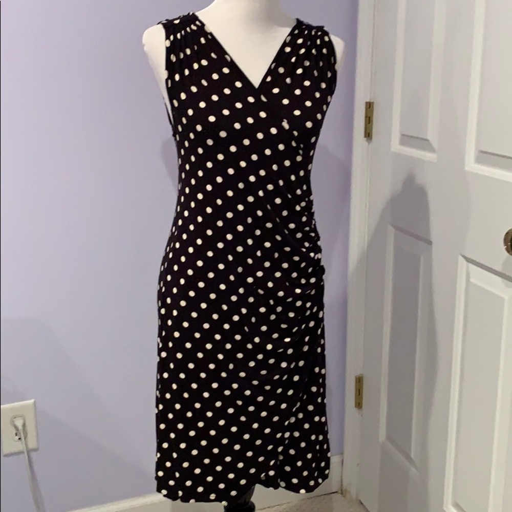 XL Angelle Milan black and white polka dot dress
